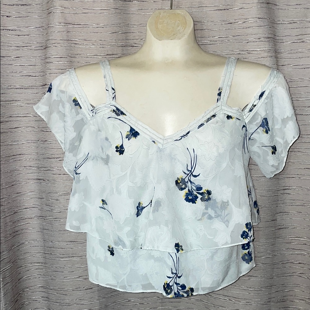 Lucky Brand Cold Shoulder Floral Top